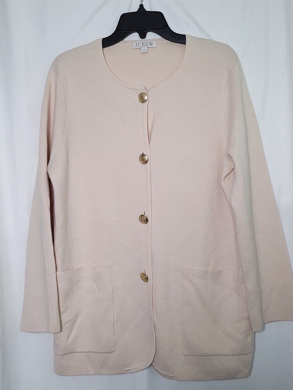 J CREW Women's Giselle Wool Blend Sweater Blazer In Cream Minimalist SMALL